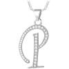 U7 Initial Necklace for Women, Gold/Platinum Plated CZ Crystal Letter A-Z Pendant Necklace, Shiny 20 Inch Name Chain Dainty Personalized Jewelry for Men Mom Wife Friend(a. Classic-Silver)