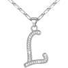 U7 Initial Necklace for Women, Gold/Platinum Plated CZ Crystal Letter A-Z Pendant Necklace, Shiny 20 Inch Name Chain Dainty Personalized Jewelry for Men Mom Wife Friend(c.Premium-Silver)