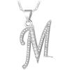 U7 Initial Necklace for Women, Gold/Platinum Plated CZ Crystal Letter A-Z Pendant Necklace, Shiny 20 Inch Name Chain Dainty Personalized Jewelry for Men Mom Wife Friend(a. Classic-Silver)