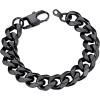 U7 Link Bracelets for Men, Cuban Link/Rope/Watch Band Solid Bracelet, Silver Black Gold Color Wrist Bracelet 3/6/9/12/15mm Width, 6.5/7.5/8.3 Inch Length, Hand Chain Jewelry for Mens Women(c. Cuban 12mm-Black)