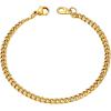 U7 Link Bracelets for Men, Cuban Link/Rope/Watch Band Solid Bracelet, Silver Black Gold Color Wrist Bracelet 3/6/9/12/15mm Width, 6.5/7.5/8.3 Inch Length, Hand Chain Jewelry for Mens Women(c. Cuban 3.5mm-Gold)