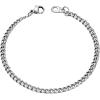 U7 Link Bracelets for Men, Cuban Link/Rope/Watch Band Solid Bracelet, Silver Black Gold Color Wrist Bracelet 3/6/9/12/15mm Width, 6.5/7.5/8.3 Inch Length, Hand Chain Jewelry for Mens Women(c. Cuban 3.5mm-Silver)
