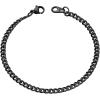 U7 Link Bracelets for Men, Cuban Link/Rope/Watch Band Solid Bracelet, Silver Black Gold Color Wrist Bracelet 3/6/9/12/15mm Width, 6.5/7.5/8.3 Inch Length, Hand Chain Jewelry for Mens Women(c. Cuban 3.5mm-Black)
