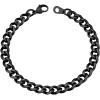 U7 Link Bracelets for Men, Cuban Link/Rope/Watch Band Solid Bracelet, Silver Black Gold Color Wrist Bracelet 3/6/9/12/15mm Width, 6.5/7.5/8.3 Inch Length, Hand Chain Jewelry for Mens Women(c. Cuban 6mm-Black)