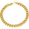 U7 Link Bracelets for Men, Cuban Link/Rope/Watch Band Solid Bracelet, Silver Black Gold Color Wrist Bracelet 3/6/9/12/15mm Width, 6.5/7.5/8.3 Inch Length, Hand Chain Jewelry for Mens Women(c. Cuban 6mm-Gold)
