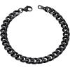 U7 Link Bracelets for Men, Cuban Link/Rope/Watch Band Solid Bracelet, Silver Black Gold Color Wrist Bracelet 3/6/9/12/15mm Width, 6.5/7.5/8.3 Inch Length, Hand Chain Jewelry for Mens Women(c. Cuban 9mm-Black)