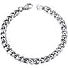 U7 Link Bracelets for Men, Cuban Link/Rope/Watch Band Solid Bracelet, Silver Black Gold Color Wrist Bracelet 3/6/9/12/15mm Width, 6.5/7.5/8.3 Inch Length, Hand Chain Jewelry for Mens Women(c. Cuban 6mm-Silver)