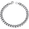 U7 Link Bracelets for Men, Cuban Link/Rope/Watch Band Solid Bracelet, Silver Black Gold Color Wrist Bracelet 3/6/9/12/15mm Width, 6.5/7.5/8.3 Inch Length, Hand Chain Jewelry for Mens Women(c. Cuban 6mm-Silver)