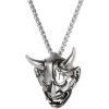 U7 Men Pendant Necklaces, Stainless Steel Necklace for Men, Cool Guitar Pick Skull/Alligator Dinosaur Skeleton Tyrannosaurus Rex/Gothic Skull/Octopus/Evil Demon Hannya Mask Pendant with Chain(Silver)