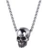 U7 Men Pendant Necklaces, Stainless Steel Necklace for Men, Cool Guitar Pick Skull/Alligator Dinosaur Skeleton Tyrannosaurus Rex/Gothic Skull/Octopus/Evil Demon Hannya Mask Pendant with Chain(Silver)