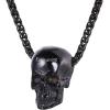 U7 Men Pendant Necklaces, Stainless Steel Necklace for Men, Cool Guitar Pick Skull/Alligator Dinosaur Skeleton Tyrannosaurus Rex/Gothic Skull/Octopus/Evil Demon Hannya Mask Pendant with Chain(Black)