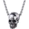 U7 Men Pendant Necklaces, Stainless Steel Necklace for Men, Cool Guitar Pick Skull/Alligator Dinosaur Skeleton Tyrannosaurus Rex/Gothic Skull/Octopus/Evil Demon Hannya Mask Pendant with Chain(Silver)
