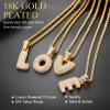 U7 Pendant Mens Hip Hop Jewelry Platinum/18K Gold Plated Lab Diamond Letter Necklaces Custom Number Chain Intials Name Necklaces(Letter R)