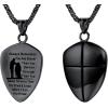 U7 Saint Benedict/Michael Medal Necklace, 316L Stainless Steel Virgin Mary Necklace for Men Women, Bible Verse Protection Necklace Catholic Jewelry,22″-24″ Adjustable(03. Black)