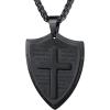 U7 Saint Benedict/Michael Medal Necklace, 316L Stainless Steel Virgin Mary Necklace for Men Women, Bible Verse Protection Necklace Catholic Jewelry,22″-24″ Adjustable(03. Black)