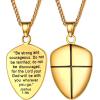 U7 Saint Benedict/Michael Medal Necklace, 316L Stainless Steel Virgin Mary Necklace for Men Women, Bible Verse Protection Necklace Catholic Jewelry,22″-24″ Adjustable(02. Gold)