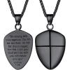 U7 Saint Benedict/Michael Medal Necklace, 316L Stainless Steel Virgin Mary Necklace for Men Women, Bible Verse Protection Necklace Catholic Jewelry,22″-24″ Adjustable(03. Black)