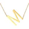 U7 Sideways Large Initial Necklaces for Women, Big Letter Script Name Necklaces Stainless Steel 18K Gold Plated Pendant Monogram Necklace(Gold)