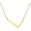 U7 Sideways Large Initial Necklaces for Women, Big Letter Script Name Necklaces Stainless Steel 18K Gold Plated Pendant Monogram Necklace(Gold)