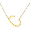 U7 Sideways Large Initial Necklaces for Women, Big Letter Script Name Necklaces Stainless Steel 18K Gold Plated Pendant Monogram Necklace(Gold)