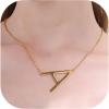 U7 Sideways Large Initial Necklaces for Women, Big Letter Script Name Necklaces Stainless Steel 18K Gold Plated Pendant Monogram Necklace(Gold)