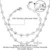 U7 Stainless Steel Jewelry Chain Link Bracelet & Heart Necklace