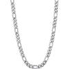 U7 Twisted Rope Chain, Figaro Chain, Men Stainless Steel Necklace and Bracelet Set, 3mm 5mm 6mm 9mm Black Gold Silver Chains Necklaces for Men Women 16″-30″(a. 9mm Silver)