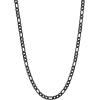 U7 Twisted Rope Chain, Figaro Chain, Men Stainless Steel Necklace and Bracelet Set, 3mm 5mm 6mm 9mm Black Gold Silver Chains Necklaces for Men Women 16″-30″(d. 3mm Black)