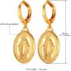 U7 Wome Ear Fashion Jewelry 18K Gold Plated Virgin Mary Drop Earrings