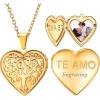 U7 Women Locket Necklace Platinum 14K Gold Photo Lockets that Hold Picture,Chain 20 Inch Personalized Gift Custom Love Heart Image Necklaces(04# Gold(Tree of Life))