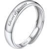 SILVERCUTE 925 Sterling Silver Band Rings Cat Rings for Women,Adjustable 925 Silver/18K Gold Plated Band Ring,Cat/Panda Ring(4mm Band Ring-Silver (Custom))