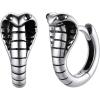 SILVERCUTE 925 Sterling Silver Earrings for Women,Silver Cat/Dinosaur/Devil Horn/Leaf/Snake/Skeleton Various Stud Earrings or Ear Cuffs(10.Cobra snake hoop)