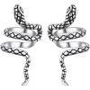 SILVERCUTE 925 Sterling Silver Earrings for Women,Silver Cat/Dinosaur/Devil Horn/Leaf/Snake/Skeleton Various Stud Earrings or Ear Cuffs(12.Snake cuff/1 pair)