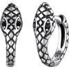 SILVERCUTE 925 Sterling Silver Earrings for Women,Silver Cat/Dinosaur/Devil Horn/Leaf/Snake/Skeleton Various Stud Earrings or Ear Cuffs(17.Snake hoop)