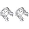 SILVERCUTE 925 Sterling Silver Earrings for Women,Silver Cat/Dinosaur/Devil Horn/Leaf/Snake/Skeleton Various Stud Earrings or Ear Cuffs(19.Celtic knot cuff/1 pair)