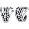 SILVERCUTE 925 Sterling Silver Earrings for Women,Silver Cat/Dinosaur/Devil Horn/Leaf/Snake/Skeleton Various Stud Earrings or Ear Cuffs(c.Skull hand cuff/1 pair)