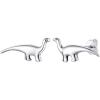 SILVERCUTE 925 Sterling Silver Earrings for Women,Silver Cat/Dinosaur/Devil Horn/Leaf/Snake/Skeleton Various Stud Earrings or Ear Cuffs(f.Brontosaurus stud/1 pair)
