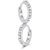 SILVERCUTE 925 Sterling Silver Huggie Hoop Earrings for Women,Hypoallergenic Small Hoop Earrings Lightweight Silver/14K Gold Hoops Cartilage Earrings for Women,8/10/12mm(4.CZ Silver)