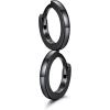 SILVERCUTE 925 Sterling Silver Huggie Hoop Earrings for Women,Hypoallergenic Small Hoop Earrings Lightweight Silver/14K Gold Hoops Cartilage Earrings for Women,8/10/12mm(2.Black)