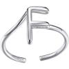SILVERCUTE S925 Initial Rings, Adjustable Size 6-12 Statement Alphabet Letter A-Z Jewelry Personalized Twisted Initials Rings Sterling Silver Stacking Ring for Women(Silver F)