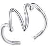 SILVERCUTE S925 Initial Rings, Adjustable Size 6-12 Statement Alphabet Letter A-Z Jewelry Personalized Twisted Initials Rings Sterling Silver Stacking Ring for Women(Silver N)