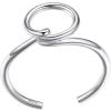 SILVERCUTE S925 Initial Rings, Adjustable Size 6-12 Statement Alphabet Letter A-Z Jewelry Personalized Twisted Initials Rings Sterling Silver Stacking Ring for Women(Silver O)
