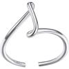 SILVERCUTE S925 Initial Rings, Adjustable Size 6-12 Statement Alphabet Letter A-Z Jewelry Personalized Twisted Initials Rings Sterling Silver Stacking Ring for Women(Silver I)