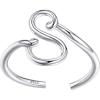 SILVERCUTE S925 Initial Rings, Adjustable Size 6-12 Statement Alphabet Letter A-Z Jewelry Personalized Twisted Initials Rings Sterling Silver Stacking Ring for Women(Silver S)