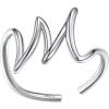 SILVERCUTE S925 Initial Rings, Adjustable Size 6-12 Statement Alphabet Letter A-Z Jewelry Personalized Twisted Initials Rings Sterling Silver Stacking Ring for Women(Silver M)