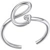 SILVERCUTE S925 Initial Rings, Adjustable Size 6-12 Statement Alphabet Letter A-Z Jewelry Personalized Twisted Initials Rings Sterling Silver Stacking Ring for Women(Silver G)