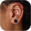 U7 925 Sterling Silver Black Onyx Stud Earrings with Viking Rune Cubic Zirconia Earrings for Men Women(1.Round-Side Rune-Silver)