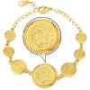 U7 Allah Necklace for Women/Men, 18K Gold Plated Square/Oval/Coin/Heart/Crescent Moon Islamic Pendant Necklace Muslim Jewelry with Chain(09.Ancient Coin Bracelet)