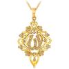 U7 Allah Pendant Necklace with Chain Platinum / 18K Gold Plated Muslim Jewelry Islamic Pendant(03.Gold Chandelier)