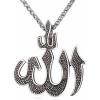 U7 Allah Pendant Necklace with Chain Platinum / 18K Gold Plated Muslim Jewelry Islamic Pendant(04.Stainless Vintage Big)